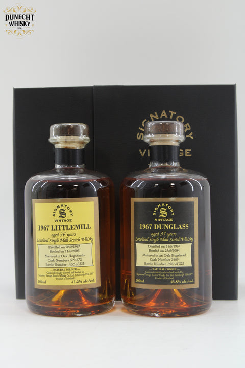Littlemill - 36 Years Old 1967 & Dunglass 37 Years Old 1967 - Signatory Vintage Rare Reserve
