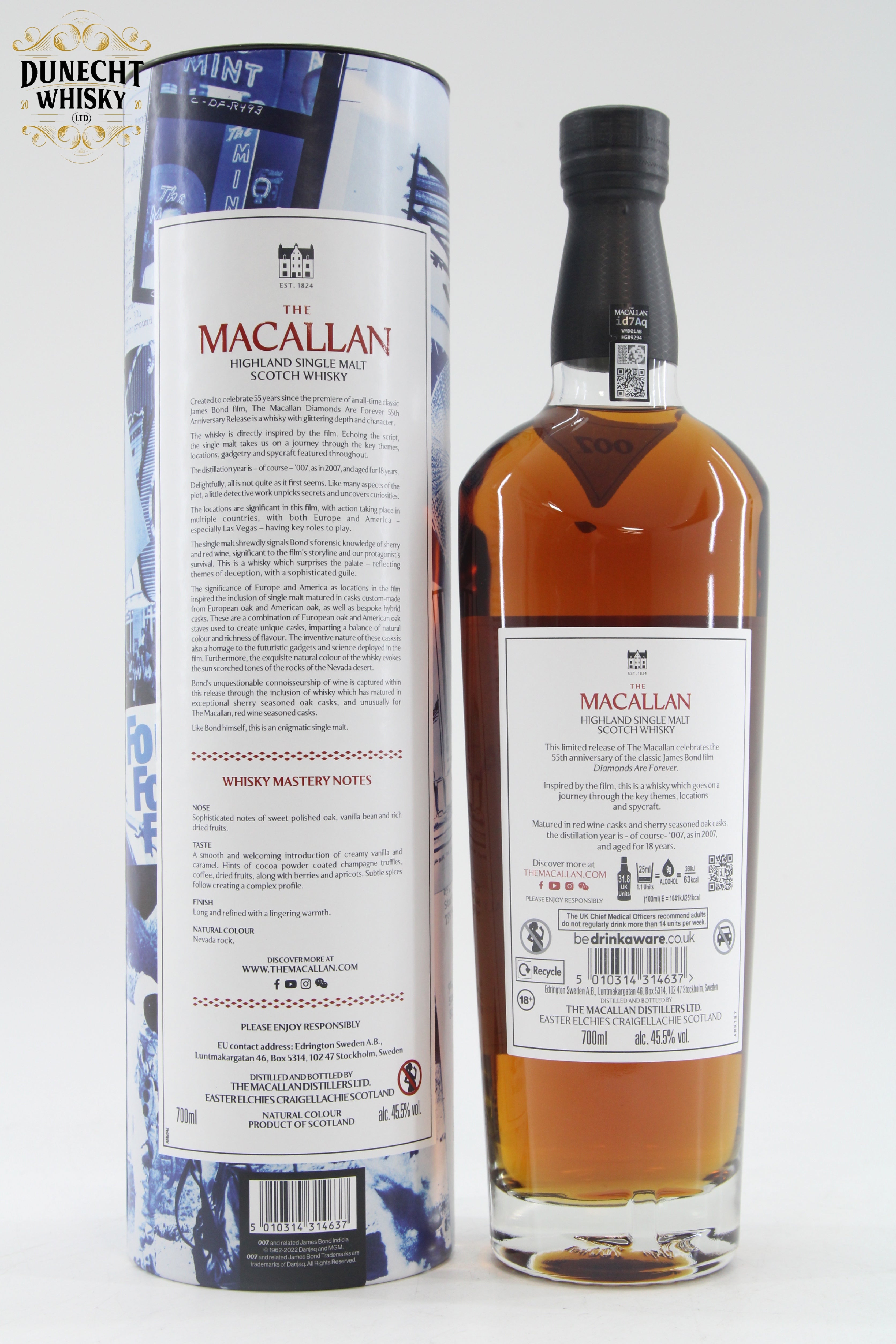 Macallan 18 Years Old James Bond Diamonds Are Forever 55th