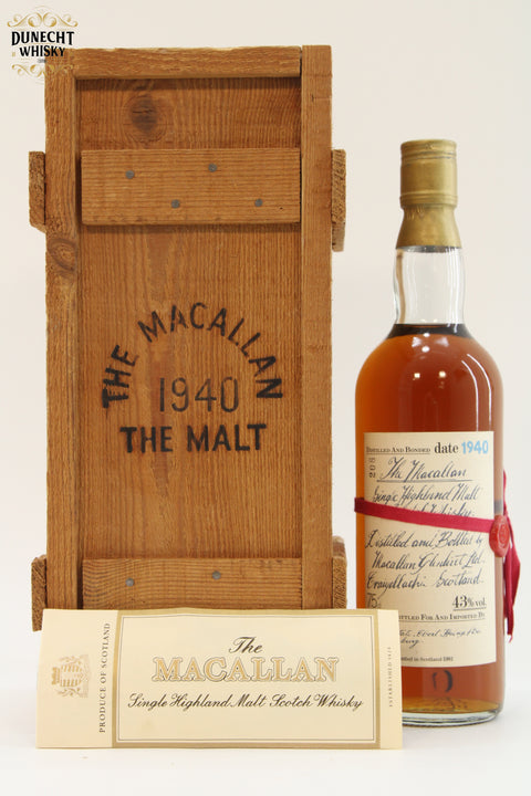 Macallan 1940 Handwritten Label