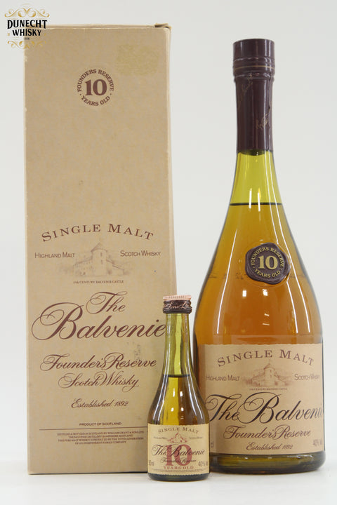 Balvenie - 10 Years Old - Founder's Reserve - Cognac Bottle 1990's + Miniature