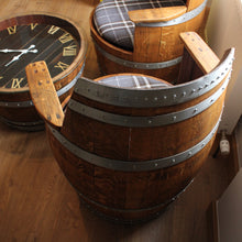 Load image into Gallery viewer, Whisky Barrel Seating with Whisky Barrel Clock Coffee Table
