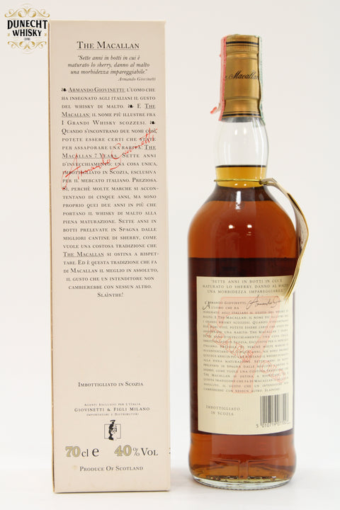 Macallan 7 Year Old Armando Giovinetti Special Selection 1990s