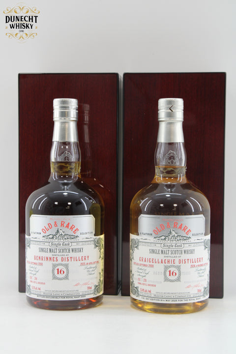Benrinnes - 16 Years Old - 2008 NAAFI Old & Rare - 2025 Release & Craigellachie - 16 Years Old - 2008 Hunter Laing Old & Rare Platinum - VE Day 80th Anniversary