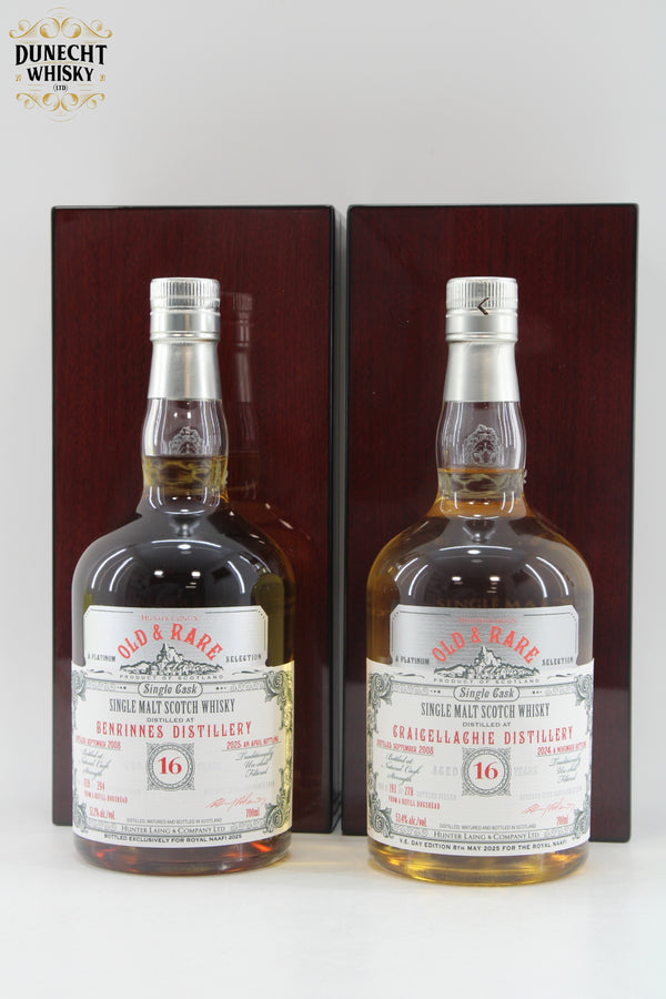 Benrinnes - 16 Years Old - 2008 NAAFI Old & Rare - 2025 Release & Craigellachie - 16 Years Old - 2008 Hunter Laing Old & Rare Platinum - VE Day 80th Anniversary